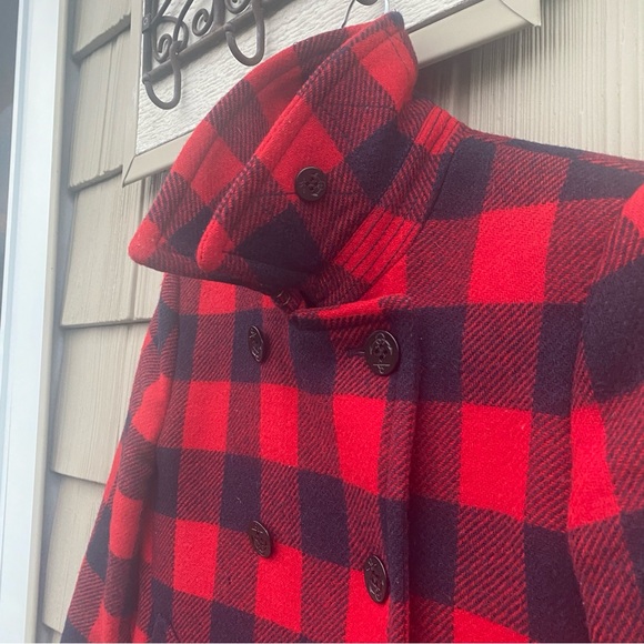 J Crew Buffalo Plaid wool coat, size 2 - Picture 4 of 8